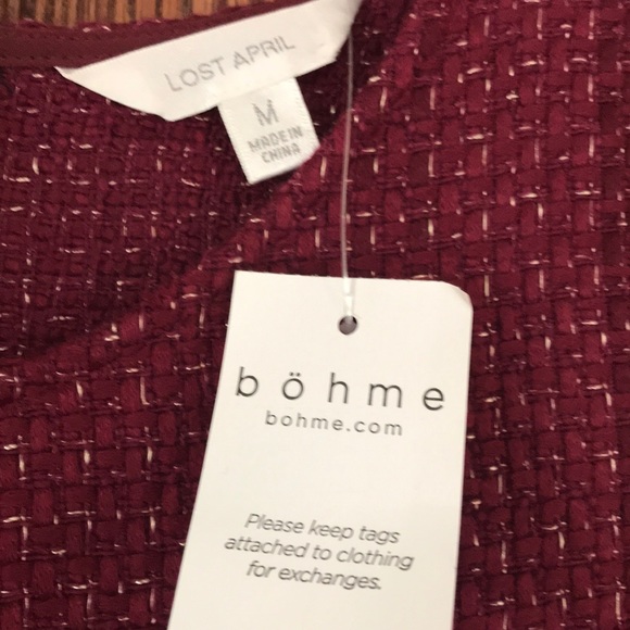 Wine Color Mini Dress - Picture 4 of 4